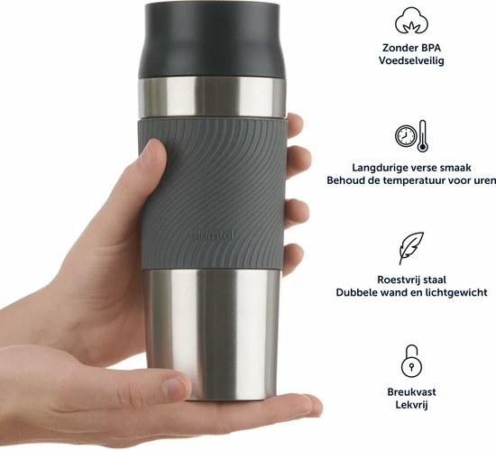 Gloednieuw ???? Blumtal Thermosbeker Classic - Lekvrij, BPA-Vrij En Vaatwasserbestendig - Hoge Kwaliteit Thermosfles Met Quick-Press Sluiting - Travel Mug 500 Ml - Zwart ❤️ 5 Gloednieuw ???? Blumtal Thermosbeker Classic - Lekvrij, BPA-Vrij En Vaatwasserbestendig - Hoge Kwaliteit Thermosfles Met Quick-Press Sluiting - Travel Mug 500 Ml - Zwart ❤️ - Afbeelding 5