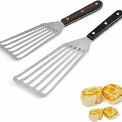 Goedkoop ???? Merkloos Visspatel ( Vis Spatel) RVS Met Houten Handvat Flexibele Keuken Barbecue Spatel ????