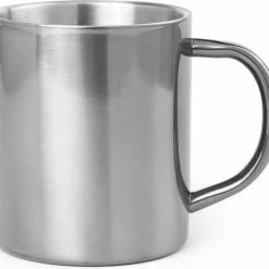 Uitgang ✔️ Shoppartners 1x Drinkbeker/mok Zilver 280 Ml - RVS - Zilveren Mokken/bekers Voor Onbijt En Lunch ✨