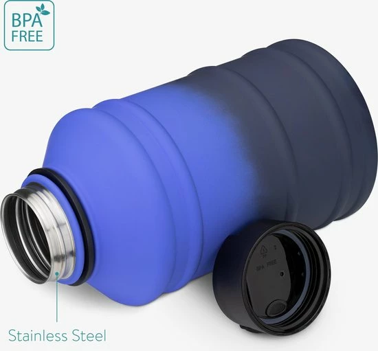 Kopen ???? Navaris Enkelwandige Waterfles Van Rvs - Drinkfles - 2L - Extra Grote Roestvrijstalen Fles Met Drinkdop - Ideaal Tijdens Het Sporten - BPA-vrij ???? 2 Kopen ???? Navaris Enkelwandige Waterfles Van Rvs - Drinkfles - 2L - Extra Grote Roestvrijstalen Fles Met Drinkdop - Ideaal Tijdens Het Sporten - BPA-vrij ???? - Afbeelding 2