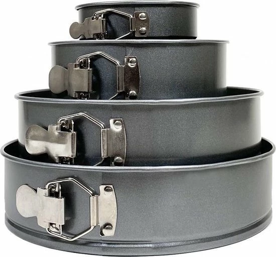 Hete verkoop ❤️ Krumble Springvorm Set - 4 Delig - Ø 26/24/18/12 Cm - Set Van Vier Spring Bakvormen - Taartvorm - Bakvorm - Anti-aanbak - Bakblik - Grijs ???? 1 Hete verkoop ❤️ Krumble Springvorm Set - 4 Delig - Ø 26/24/18/12 Cm - Set Van Vier Spring Bakvormen - Taartvorm - Bakvorm - Anti-aanbak - Bakblik - Grijs ????
