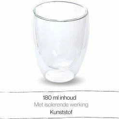 Goedkoop ???? Orange85 Dubbelwandige - Koffieglazen Theeglazen - Set - 3stuks - 8x8x10 Cm - Doorzichtig - 180ml - Kunststof ✔️ -Tefal Shop 550x513 1