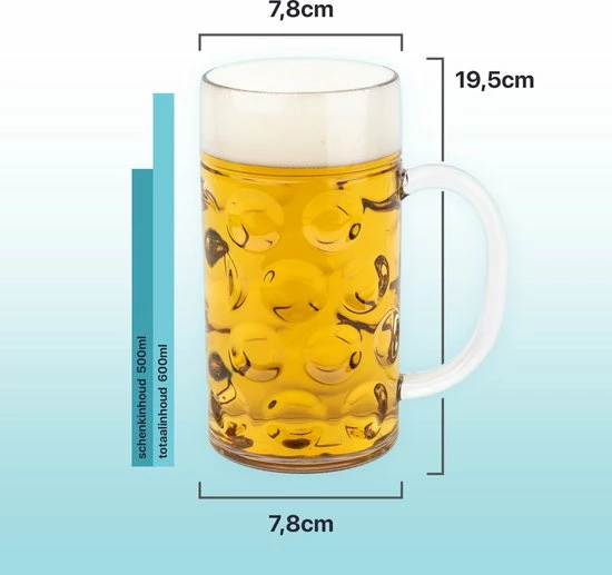 Nieuw ???? MyDrinkglass Plastic Bierpul | Bierpul Plastic | 6 Stuks | Oktoberfest | Plastic Glazen | Zero Waste | Herbruikbaar | Onbreekbare Bierpullen | 500 Ml | ???? 3 Nieuw ???? MyDrinkglass Plastic Bierpul | Bierpul Plastic | 6 Stuks | Oktoberfest | Plastic Glazen | Zero Waste | Herbruikbaar | Onbreekbare Bierpullen | 500 Ml | ???? - Afbeelding 3