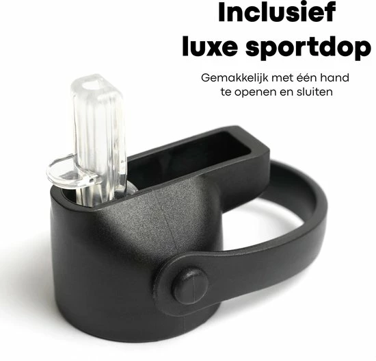 Nieuw ???? Vatten® Premium RVS Thermosfles - 500 Ml - Mat Zwart - Waterfles Met Rietje - Isoleerfles ???? 3 Nieuw ???? Vatten® Premium RVS Thermosfles - 500 Ml - Mat Zwart - Waterfles Met Rietje - Isoleerfles ???? - Afbeelding 3