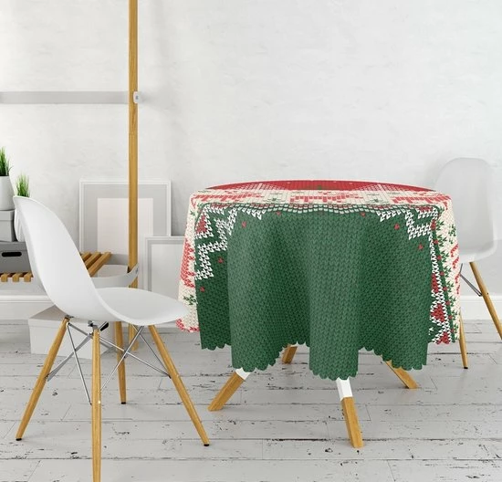 Nieuw ???? Kerst Rendieren - Rond Tafelkleed Ø140cm - ???? Christmas Reindeers - Velvet Textiel - De Groen Home ???? 2 Nieuw ???? Kerst Rendieren - Rond Tafelkleed Ø140cm - ???? Christmas Reindeers - Velvet Textiel - De Groen Home ???? - Afbeelding 2