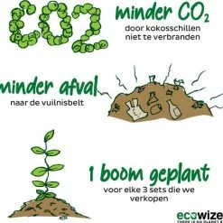 Hete verkoop ???? Ecowize Coconut Bowls (Set Van 3) - Kokosnoot Kom & Schaal - Met 3 Lepels, 3 Vorken En 8 Bamboe Rietjes - Zero Waste & Herbruikbaar - Duurzaam Cadeau ⌛ -Tefal Shop 550x531 6