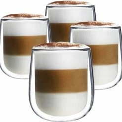 Coupon ???? Altom Design Luxe Dubbelwandige Koffieglazen - Cappuccino Glazen - Dubbelwandige Theeglazen - 350 ML - 4 Stuks ????