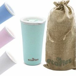 Gloednieuw ⭐ Ecofles - Thermosbeker - Travel Mug – Koffiebeker To Go – Duurzaam - Bioplastic - 450ml – Groen ????