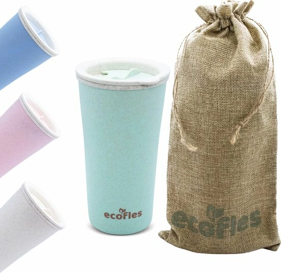 Gloednieuw ⭐ Ecofles - Thermosbeker - Travel Mug – Koffiebeker To Go – Duurzaam - Bioplastic - 450ml – Groen ???? 1 Gloednieuw ⭐ Ecofles - Thermosbeker - Travel Mug – Koffiebeker To Go – Duurzaam - Bioplastic - 450ml – Groen ????