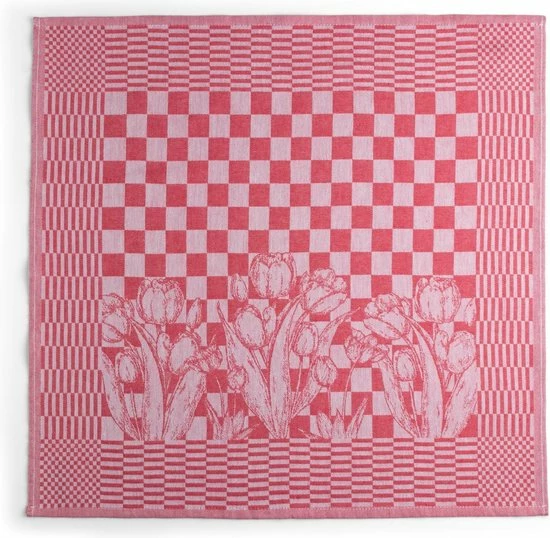 Uitgang ???? Seashell Oerhollands Luxe Theedoeken - 6 Stuks - Patroon Blok Tulp - Rood - 65x65cm ???? 4 Uitgang ???? Seashell Oerhollands Luxe Theedoeken - 6 Stuks - Patroon Blok Tulp - Rood - 65x65cm ???? - Afbeelding 4