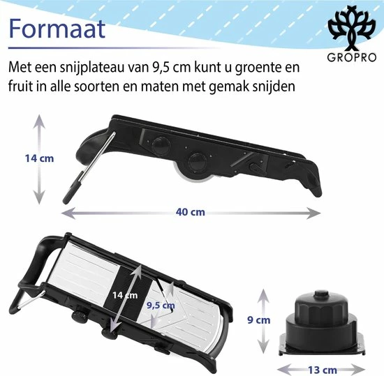 Begroting ???? Gropro Mandoline V-blade All In One - Centreer Mes - Roestvrij Staal - Julienne, Plakjes Of Blokjes - Keukensnijder - Snijmachine - Groentesnijder ❤️ 10 Begroting ???? Gropro Mandoline V-blade All In One - Centreer Mes - Roestvrij Staal - Julienne, Plakjes Of Blokjes - Keukensnijder - Snijmachine - Groentesnijder ❤️ - Afbeelding 10