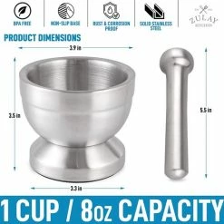 Uitgang ???? BOTC Vijzel Met Stamper – RVS – Geschikt Voor Specerijen, Kruiden, Knoflook - Sliver ???? 11 Uitgang ???? BOTC Vijzel Met Stamper – RVS – Geschikt Voor Specerijen, Kruiden, Knoflook - Sliver ???? -Tefal Shop 550x541 1