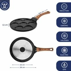 Beste deal ???? Westinghouse Pannenkoekenpan Inductie - 26cm Crêpe Maker - 7 Gaten Pancakepan - Omeletpan - Omeletmaker - Eierpan - Zwart Marmer Speciale Editie ???? -Tefal Shop 550x543 5