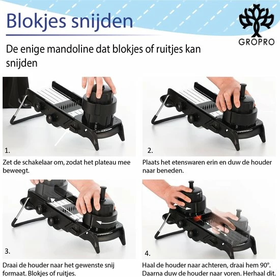 Begroting ???? Gropro Mandoline V-blade All In One - Centreer Mes - Roestvrij Staal - Julienne, Plakjes Of Blokjes - Keukensnijder - Snijmachine - Groentesnijder ❤️ 6 Begroting ???? Gropro Mandoline V-blade All In One - Centreer Mes - Roestvrij Staal - Julienne, Plakjes Of Blokjes - Keukensnijder - Snijmachine - Groentesnijder ❤️ - Afbeelding 6
