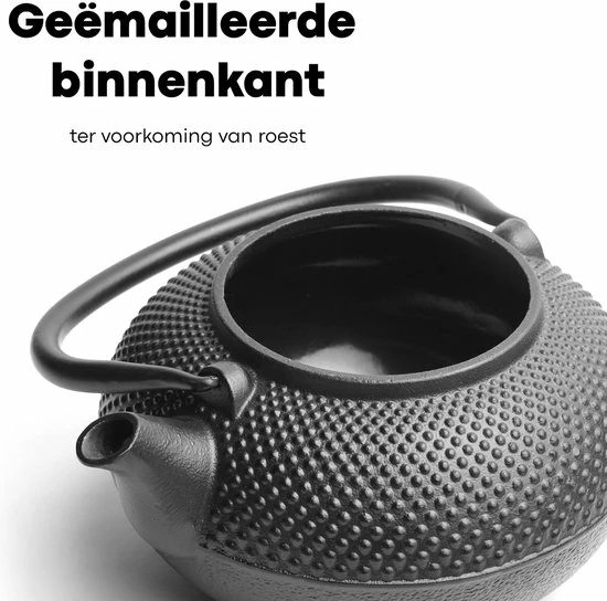 Hete verkoop ✔️ Vatten® - Theepot Gietijzer - Incl. RVS Theefilter - 1.5L - Zwart ???? 3 Hete verkoop ✔️ Vatten® - Theepot Gietijzer - Incl. RVS Theefilter - 1.5L - Zwart ???? - Afbeelding 3