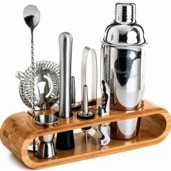 Aanbiedingen ???? SensaHome - 10-Delige Luxe Cocktail Shaker Set - Bartending Kit - 350 Ml - RVS - Inclusief Standaard - Lekvrij - Vaatwasser Bestendig - Cadeau Tip! ❤️