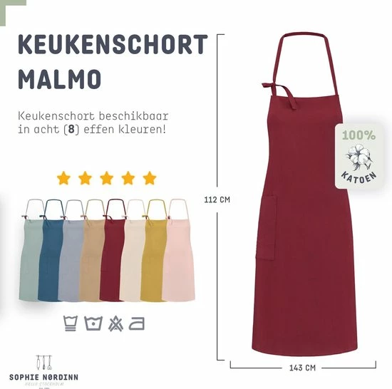 Flash-uitverkoop ???? Sophie Nørdinn Schort Van Sophie Nordinn® - Keukenschort Malmö (Rood) - Schorten Voor Vrouwen - 87 X 77 Cm ???? 4 Flash-uitverkoop ???? Sophie Nørdinn Schort Van Sophie Nordinn® - Keukenschort Malmö (Rood) - Schorten Voor Vrouwen - 87 X 77 Cm ???? - Afbeelding 4