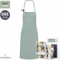 Beste deal ???? Sophie Nørdinn Schort Van Sophie Nordinn® - Keukenschort Malmö (Mintgroen) - Schorten Voor Vrouwen - 87 X 77 Cm ????