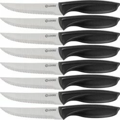 Kopen ???? Lekro Steakmessen – 8-delige Steakmessenset – Vaatwasserbestendig - RVS - Grijs ????