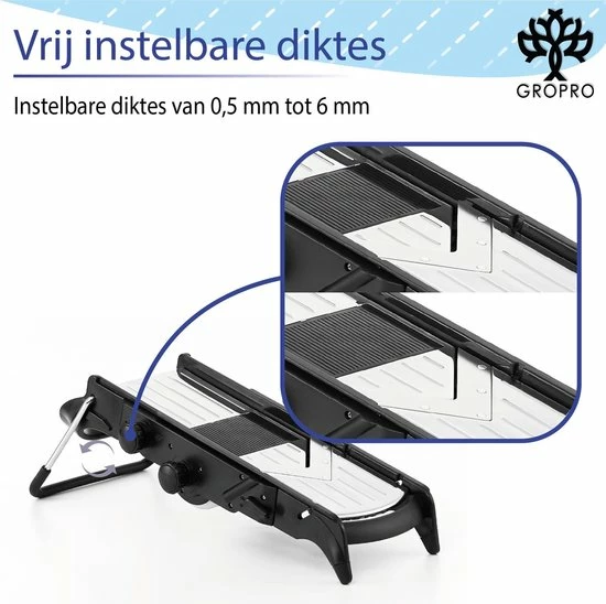 Begroting ???? Gropro Mandoline V-blade All In One - Centreer Mes - Roestvrij Staal - Julienne, Plakjes Of Blokjes - Keukensnijder - Snijmachine - Groentesnijder ❤️ 4 Begroting ???? Gropro Mandoline V-blade All In One - Centreer Mes - Roestvrij Staal - Julienne, Plakjes Of Blokjes - Keukensnijder - Snijmachine - Groentesnijder ❤️ - Afbeelding 4
