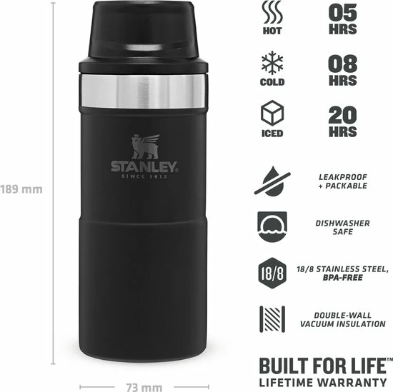 Korting ???? Stanley PMI Stanley Trigger-Action Travel Mug 0.47L - Thermosfles - Matt Black ???? 5 Korting ???? Stanley PMI Stanley Trigger-Action Travel Mug 0.47L - Thermosfles - Matt Black ???? - Afbeelding 5
