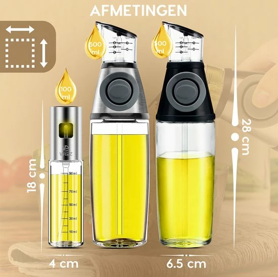 Goedkoop ???? W&Z® Oliefles Met Schenktuit - Olijfolie- & Azijnstel – 500ml - Doseerfles - Navulbaar -Olijfolie Sprayer - BBQ Accesories ???? 6 Goedkoop ???? W&Z® Oliefles Met Schenktuit - Olijfolie- & Azijnstel – 500ml - Doseerfles - Navulbaar -Olijfolie Sprayer - BBQ Accesories ???? - Afbeelding 6