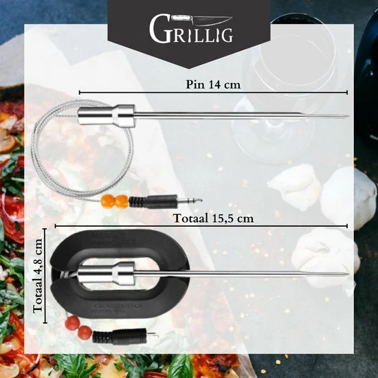 Top 10 ???? Grillig - Pro Smart Vleesthermometer - Draadloze BBQ Thermometer Met 6 Sondes - Geschikt Voor BBQ - Oven - Grill - Formuis - Inclusief Batterij En App ⌛ 3 Top 10 ???? Grillig - Pro Smart Vleesthermometer - Draadloze BBQ Thermometer Met 6 Sondes - Geschikt Voor BBQ - Oven - Grill - Formuis - Inclusief Batterij En App ⌛ - Afbeelding 3
