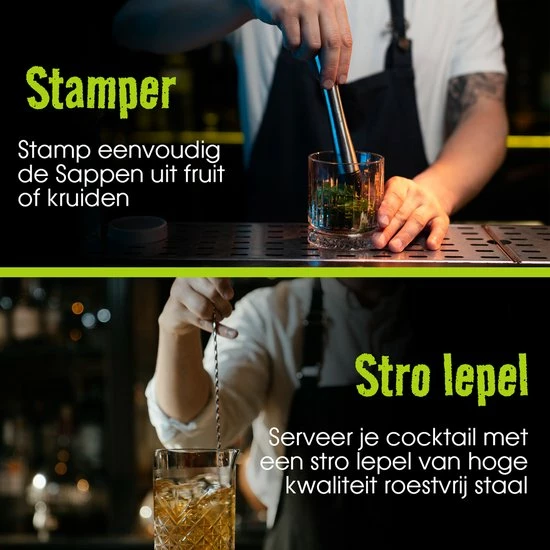 Flash-uitverkoop ???? Cocktail Set Swissl | Luxe Cocktail Shaker Set Met Cocktail Boekje | Cocktail Stamper | Recepten Boekje | 10-delig | Swissl ???? 9 Flash-uitverkoop ???? Cocktail Set Swissl | Luxe Cocktail Shaker Set Met Cocktail Boekje | Cocktail Stamper | Recepten Boekje | 10-delig | Swissl ???? - Afbeelding 9