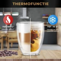 Korting ???? RoyalGoods® Dubbelwandige Glazen – Koffieglazen - Theeglazen – 450ML – 2 Stuks – Cappuccino Glazen - Latte Macchiato Glazen ???? 11 Korting ???? RoyalGoods® Dubbelwandige Glazen – Koffieglazen - Theeglazen – 450ML – 2 Stuks – Cappuccino Glazen - Latte Macchiato Glazen ???? -Tefal Shop 550x550 266