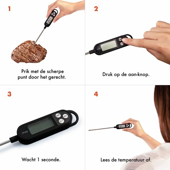 Beste deal ???? Captain Cook Keukenthermometer - Inclusief E-Kookboek - Vleesthermometer - BBQ Thermometer- Suikerthermometer - Kernthermometer ✨ 8 Beste deal ???? Captain Cook Keukenthermometer - Inclusief E-Kookboek - Vleesthermometer - BBQ Thermometer- Suikerthermometer - Kernthermometer ✨ - Afbeelding 8