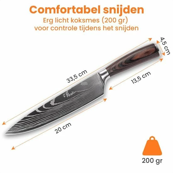 Promo ???? Promida Professioneel Koksmes 20cm - RVS Japans Keukenmes - Chef Mes Stainless Steel - Hout Handvat ???? 8 Promo ???? Promida Professioneel Koksmes 20cm - RVS Japans Keukenmes - Chef Mes Stainless Steel - Hout Handvat ???? - Afbeelding 8