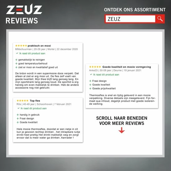 Nieuw ⭐ ZEUZ® Premium RVS Thermosfles & Drinkfles - Isoleerfles – Waterfles Met Rietje - BPA Vrij – 500 Ml - Mat Zwart ???? 8 Nieuw ⭐ ZEUZ® Premium RVS Thermosfles & Drinkfles - Isoleerfles – Waterfles Met Rietje - BPA Vrij – 500 Ml - Mat Zwart ???? - Afbeelding 8