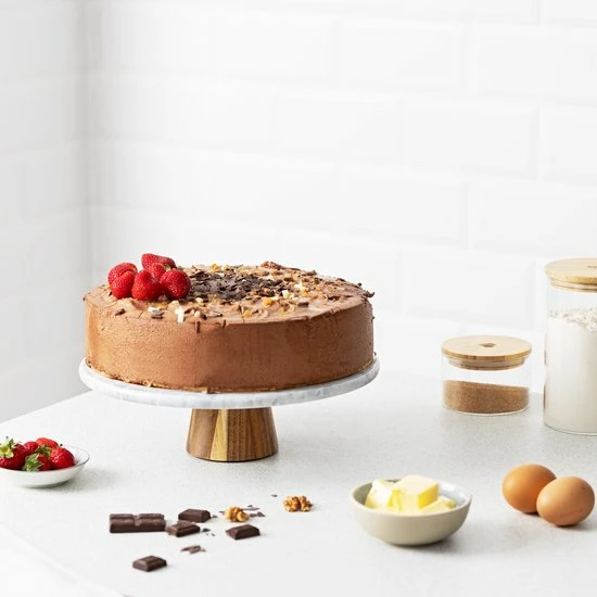 Gloednieuw ❤️ Navaris Draaibaar Taartplateau Van Marmer - 30 Cm Doorsnee - Voor Het Presenteren En Aansnijden Van Taarten - Met Houten Voet ???? 5 Gloednieuw ❤️ Navaris Draaibaar Taartplateau Van Marmer - 30 Cm Doorsnee - Voor Het Presenteren En Aansnijden Van Taarten - Met Houten Voet ???? - Afbeelding 5