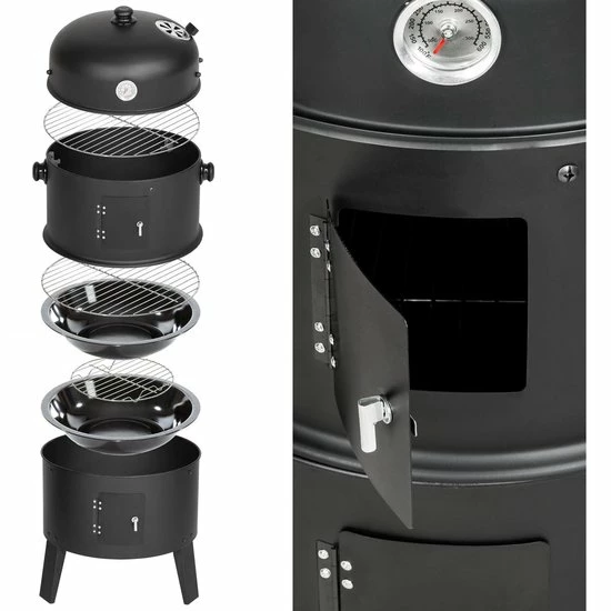 Flash-uitverkoop ⌛ Tectake Charcoal Grill Rookoven - Zwart ???? 4 Flash-uitverkoop ⌛ Tectake Charcoal Grill Rookoven - Zwart ???? - Afbeelding 4