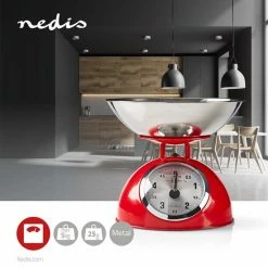 Gloednieuw ???? Nedis Keukenweegschaal | Analoog | Roestvrij Staal | Verwijderbare Kom | Rood ???? -Tefal Shop 550x550 432