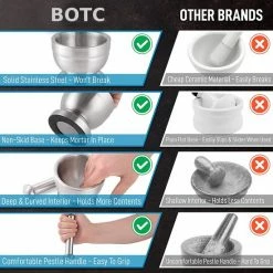 Uitgang ???? BOTC Vijzel Met Stamper – RVS – Geschikt Voor Specerijen, Kruiden, Knoflook - Sliver ???? 8 Uitgang ???? BOTC Vijzel Met Stamper – RVS – Geschikt Voor Specerijen, Kruiden, Knoflook - Sliver ???? -Tefal Shop 550x550 442