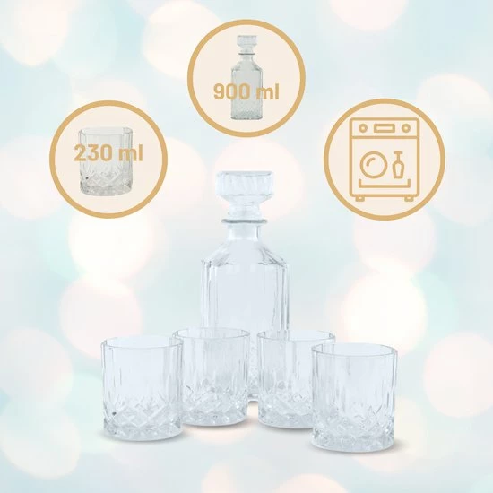 Top 10 ???? Orange85 Whiskey Karaf - 4 Glazen - 5- Delig - Transparant - 900/230 Ml - Glas - Set ???? 6 Top 10 ???? Orange85 Whiskey Karaf - 4 Glazen - 5- Delig - Transparant - 900/230 Ml - Glas - Set ???? - Afbeelding 6