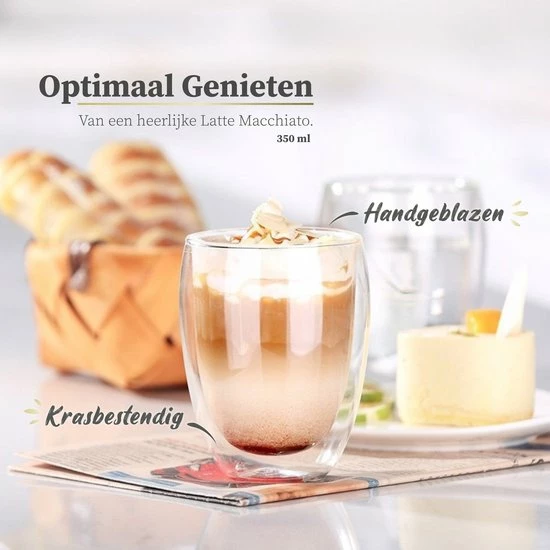 Beste Verkoop ???? Sybra Dubbelwandige Koffieglazen - 2x 350ml - Theeglazen - Latte Macchiato Glazen - Dubbelwandige Theeglazen ???? 3 Beste Verkoop ???? Sybra Dubbelwandige Koffieglazen - 2x 350ml - Theeglazen - Latte Macchiato Glazen - Dubbelwandige Theeglazen ???? - Afbeelding 3