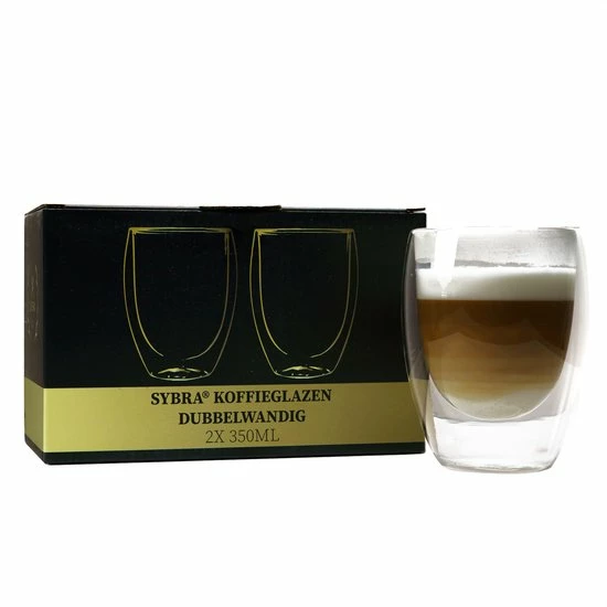 Beste Verkoop ???? Sybra Dubbelwandige Koffieglazen - 2x 350ml - Theeglazen - Latte Macchiato Glazen - Dubbelwandige Theeglazen ???? 4 Beste Verkoop ???? Sybra Dubbelwandige Koffieglazen - 2x 350ml - Theeglazen - Latte Macchiato Glazen - Dubbelwandige Theeglazen ???? - Afbeelding 4