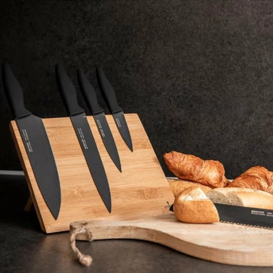 Coupon ???? Smile® Smile SNS-4 Messenset Met Magnetisch Blok - 5 Messen - Bamboe ???? 2 Coupon ???? Smile® Smile SNS-4 Messenset Met Magnetisch Blok - 5 Messen - Bamboe ???? - Afbeelding 2