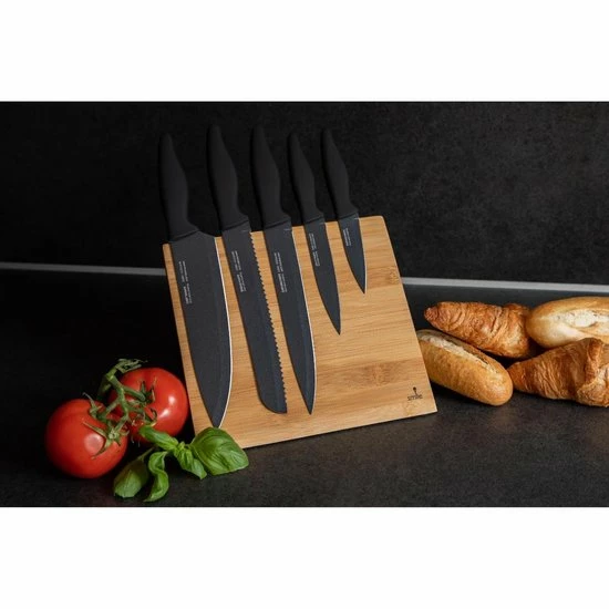 Coupon ???? Smile® Smile SNS-4 Messenset Met Magnetisch Blok - 5 Messen - Bamboe ???? 6 Coupon ???? Smile® Smile SNS-4 Messenset Met Magnetisch Blok - 5 Messen - Bamboe ???? - Afbeelding 6