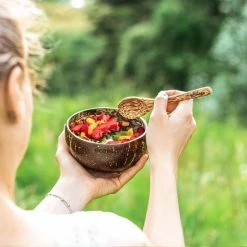 Hete verkoop ???? Ecowize Coconut Bowls (Set Van 3) - Kokosnoot Kom & Schaal - Met 3 Lepels, 3 Vorken En 8 Bamboe Rietjes - Zero Waste & Herbruikbaar - Duurzaam Cadeau ⌛ -Tefal Shop 550x550 568