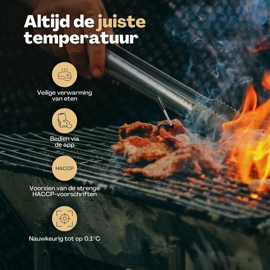 Gloednieuw ❤️ Vulpes Goods Vulpes Kitchen® Vleesthermometer Draadloos PRO - 2-in-1 Oventhermometer - BBQ Thermometer - App & Bluetooth - Thermometer Koken - Meater - RVS & Fast Charger - 30 Meter ???? 3 Gloednieuw ❤️ Vulpes Goods Vulpes Kitchen® Vleesthermometer Draadloos PRO - 2-in-1 Oventhermometer - BBQ Thermometer - App & Bluetooth - Thermometer Koken - Meater - RVS & Fast Charger - 30 Meter ???? - Afbeelding 3