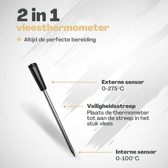 Gloednieuw ❤️ Vulpes Goods Vulpes Kitchen® Vleesthermometer Draadloos PRO - 2-in-1 Oventhermometer - BBQ Thermometer - App & Bluetooth - Thermometer Koken - Meater - RVS & Fast Charger - 30 Meter ???? 13 Gloednieuw ❤️ Vulpes Goods Vulpes Kitchen® Vleesthermometer Draadloos PRO - 2-in-1 Oventhermometer - BBQ Thermometer - App & Bluetooth - Thermometer Koken - Meater - RVS & Fast Charger - 30 Meter ???? - Afbeelding 13