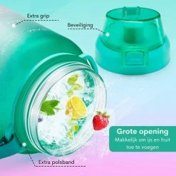 Top 10 ⭐ FLOOQ - Waterfles - Motivatie Waterfles - Drinkfles Met Tijdsmarketing - Bidon - Sportdrankfles - Grote Waterfles - Met Rietje - 2 Liter - Goud/Roze ✔️ -Tefal Shop 550x550 770