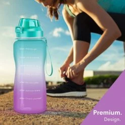 Top 10 ⭐ FLOOQ - Waterfles - Motivatie Waterfles - Drinkfles Met Tijdsmarketing - Bidon - Sportdrankfles - Grote Waterfles - Met Rietje - 2 Liter - Goud/Roze ✔️ -Tefal Shop 550x550 773