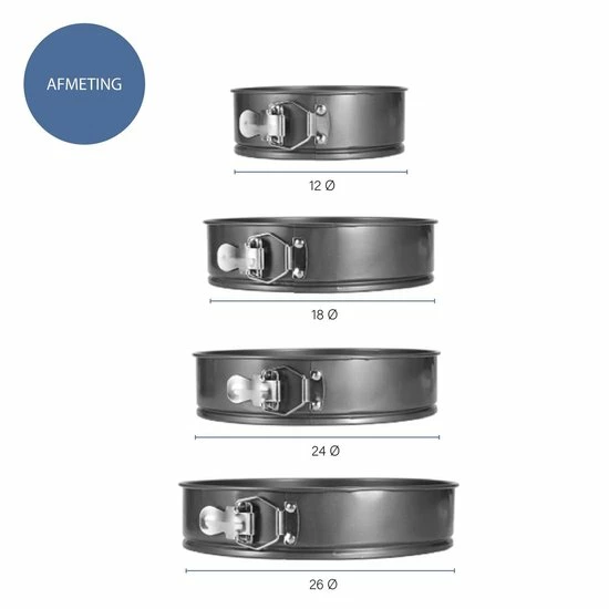 Hete verkoop ❤️ Krumble Springvorm Set - 4 Delig - Ø 26/24/18/12 Cm - Set Van Vier Spring Bakvormen - Taartvorm - Bakvorm - Anti-aanbak - Bakblik - Grijs ???? 7 Hete verkoop ❤️ Krumble Springvorm Set - 4 Delig - Ø 26/24/18/12 Cm - Set Van Vier Spring Bakvormen - Taartvorm - Bakvorm - Anti-aanbak - Bakblik - Grijs ???? - Afbeelding 7
