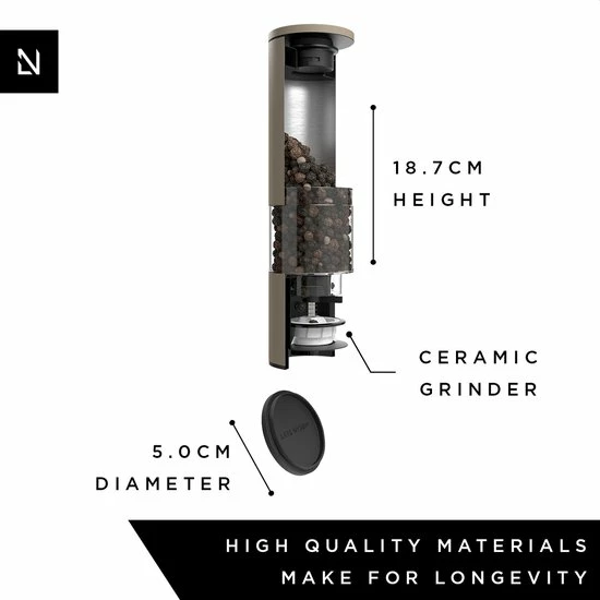 Goedkoop ???? LARS NYSØM Zout- En Pepermolen Set 'Lagom' Greige ???? 4 Goedkoop ???? LARS NYSØM Zout- En Pepermolen Set 'Lagom' Greige ???? - Afbeelding 4