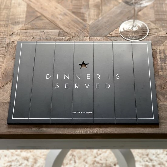 Beste Pirce ⭐ Riviera Maison Placemats - Dinner Is Served Placemat - Zwart ???? 2 Beste Pirce ⭐ Riviera Maison Placemats - Dinner Is Served Placemat - Zwart ???? - Afbeelding 2