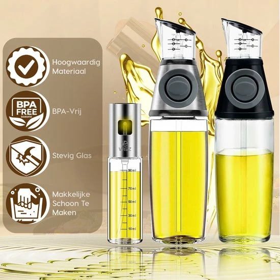 Goedkoop ???? W&Z® Oliefles Met Schenktuit - Olijfolie- & Azijnstel – 500ml - Doseerfles - Navulbaar -Olijfolie Sprayer - BBQ Accesories ???? 2 Goedkoop ???? W&Z® Oliefles Met Schenktuit - Olijfolie- & Azijnstel – 500ml - Doseerfles - Navulbaar -Olijfolie Sprayer - BBQ Accesories ???? - Afbeelding 2